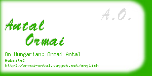 antal ormai business card